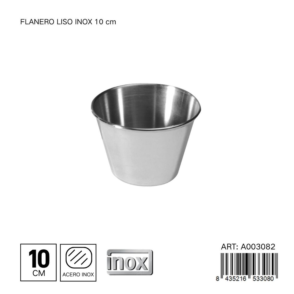 Flanero liso de inox de 10 cm - Cocina