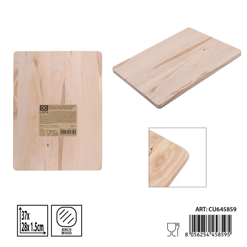 Tabla de cortar de madera de abedul 37x28x1.5 cm - Accesorios de cocina