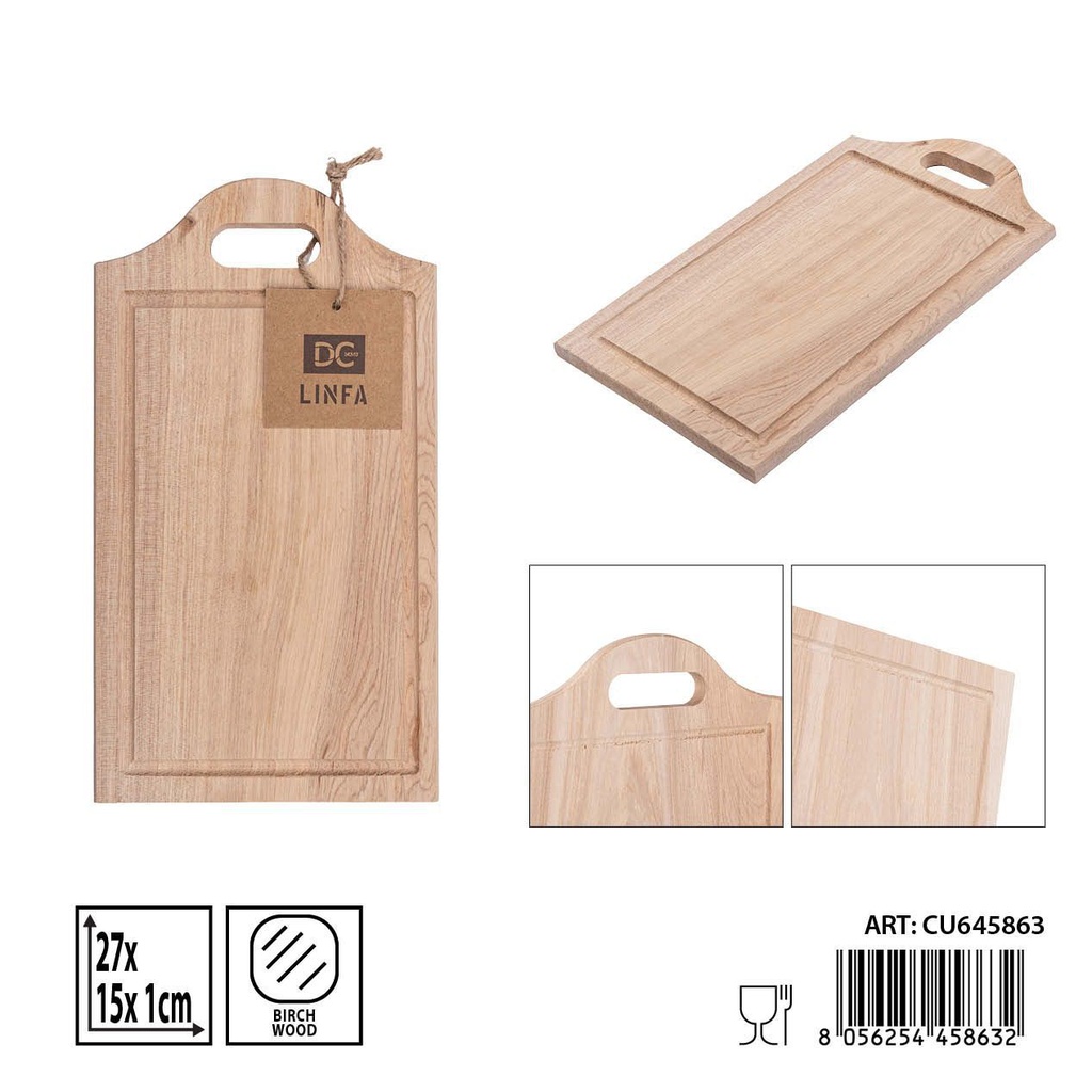 Tabla de cortar de madera de abedul 27x15x1 cm - Accesorios de cocina