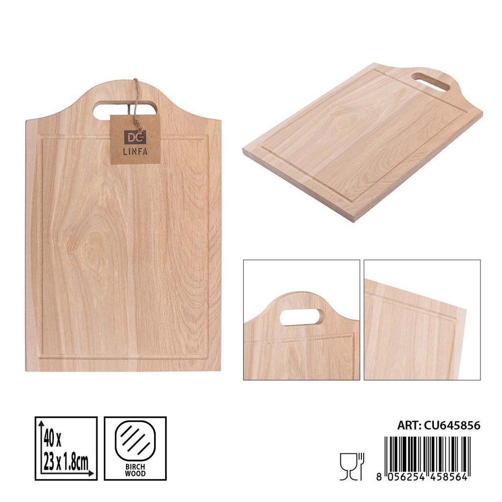 Tabla de cortar de madera de abedul 40x23x1.8 cm - Accesorios de cocina