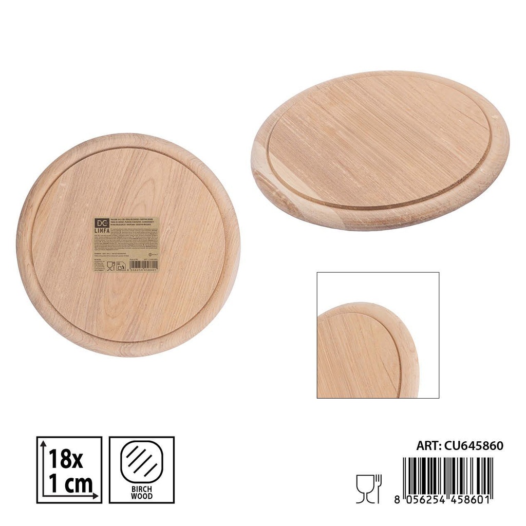 Tabla de cortar de madera de abedul 18x1 cm - Accesorios de cocina