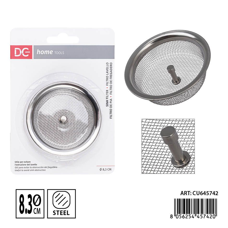Desagüe de acero inoxidable 201 8.3 cm DC CASA - Filtro para fregadero