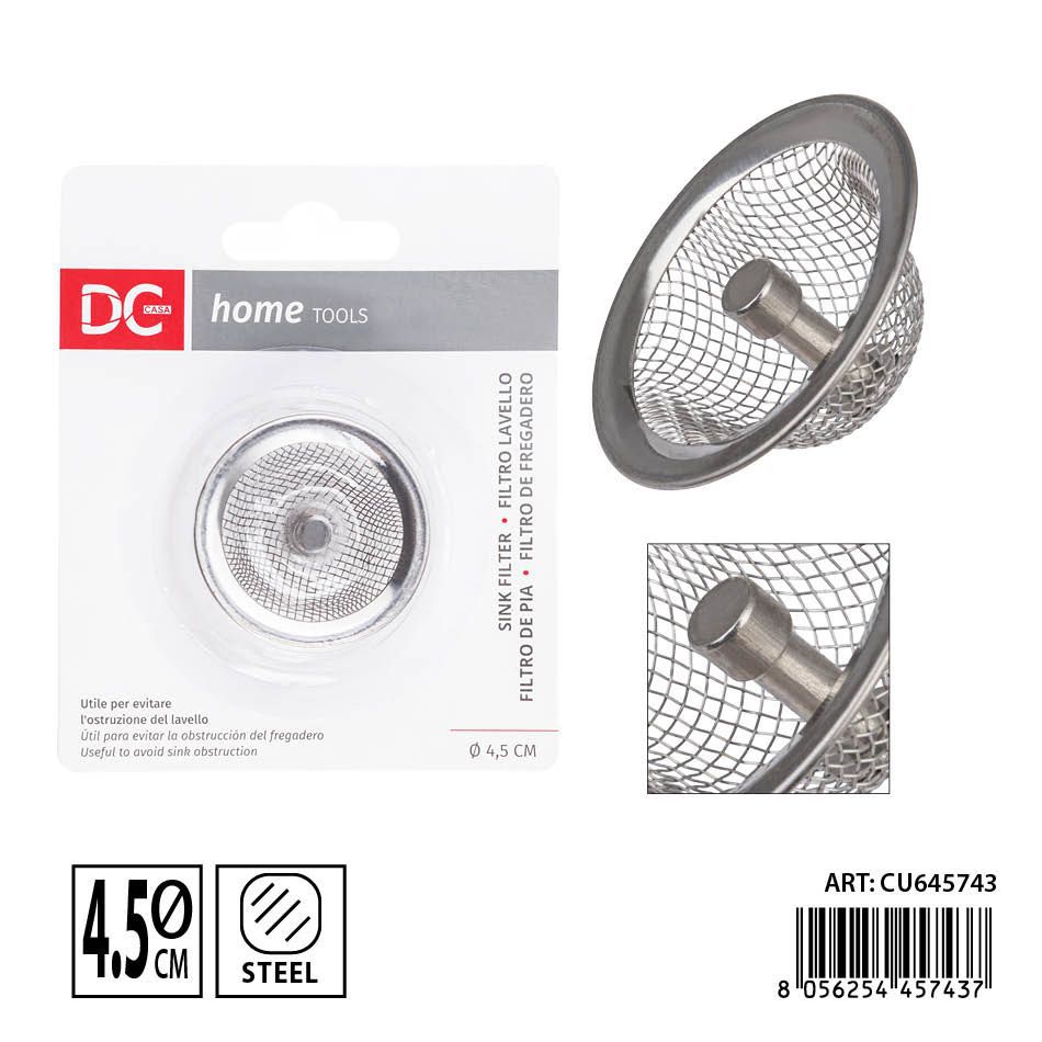 Desagüe de acero inoxidable 201 4.5 cm DC CASA - Filtro para fregadero