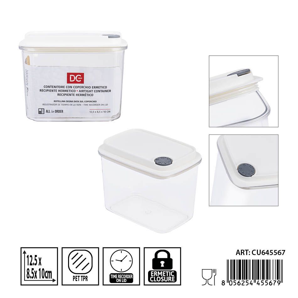 Recipiente hermético transparente 600ml 12.5x8.5x10 cm DC CASA - Accesorios de cocina