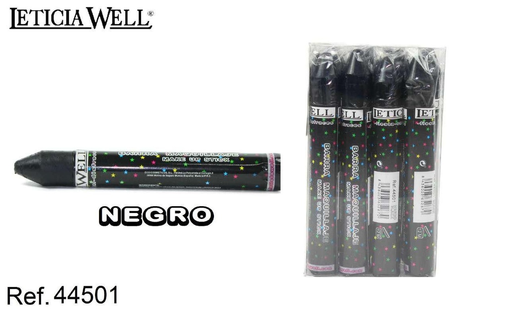 Barras de maquillaje fiesta negro 12/U 44501 LW - Maquillaje festivo y divertido