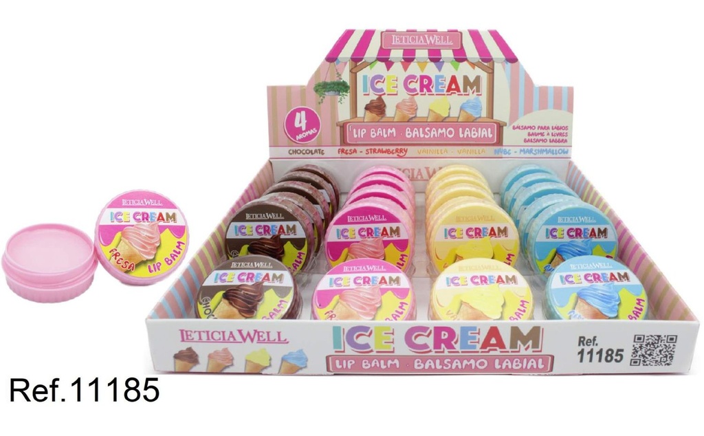 Bálsamo labial tarro Ice Cream 24/U 11185 - Cuidado labial divertido