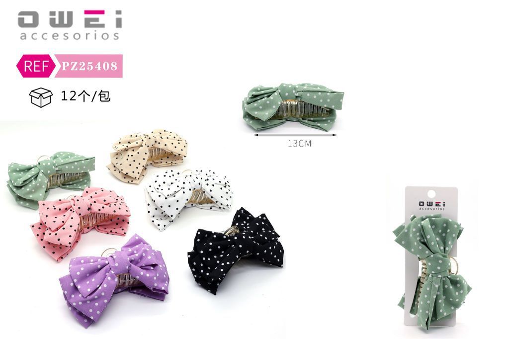 Pinza de pelo con lazo 13 cm 12/U PZ26037 - Para peinados con estilo