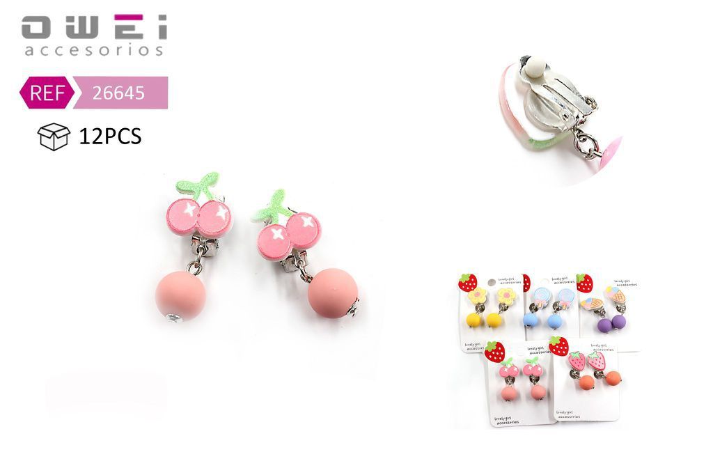 Pendientes clip para niñas 12/P - Bisutería y pendientes infantiles