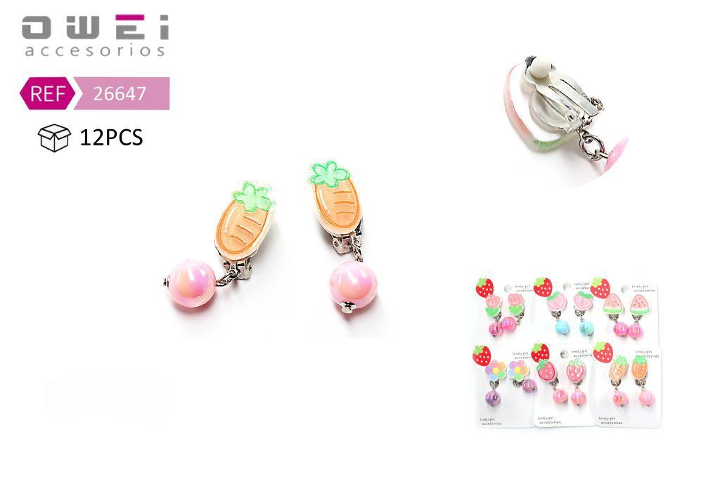 Pendientes clip para niñas 12/P - Bisutería y pendientes infantiles