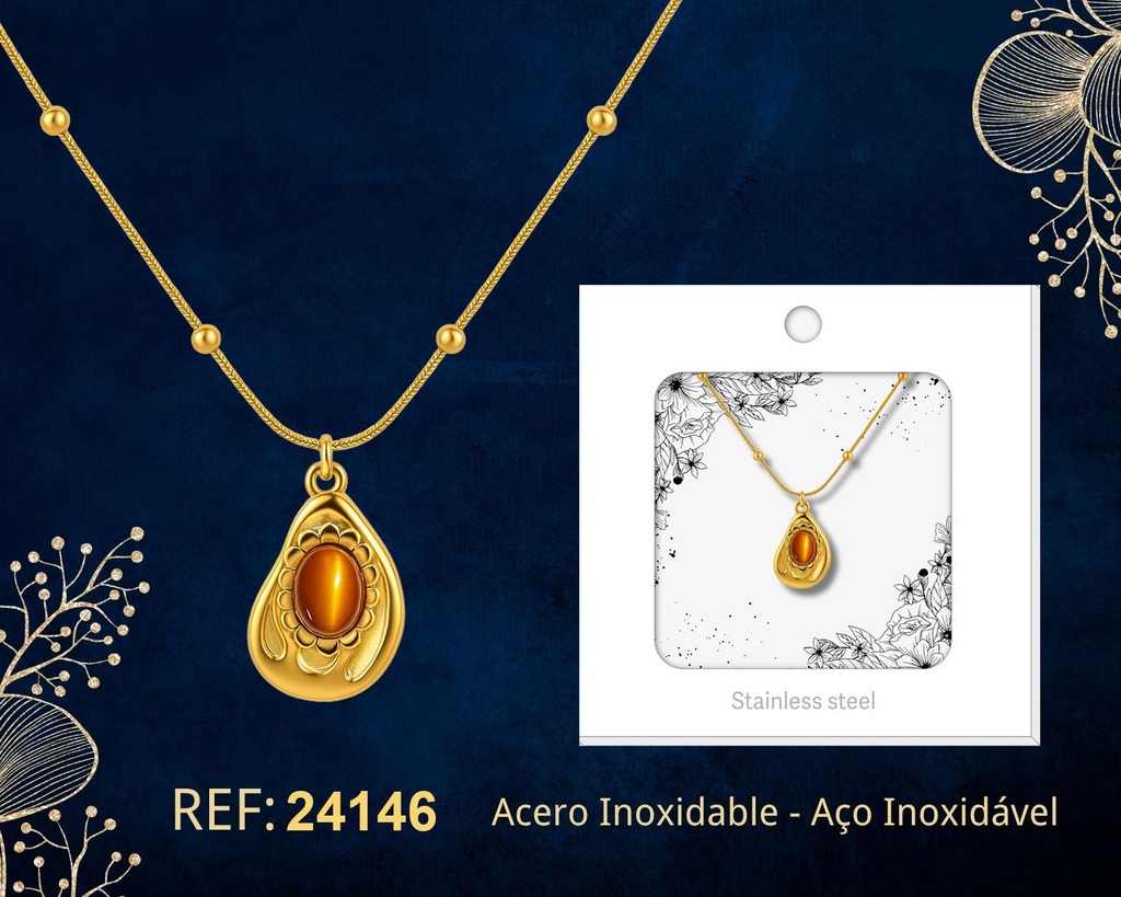 Collar de acero inoxidable con sobre - Joyería premium y colgantes elegantes