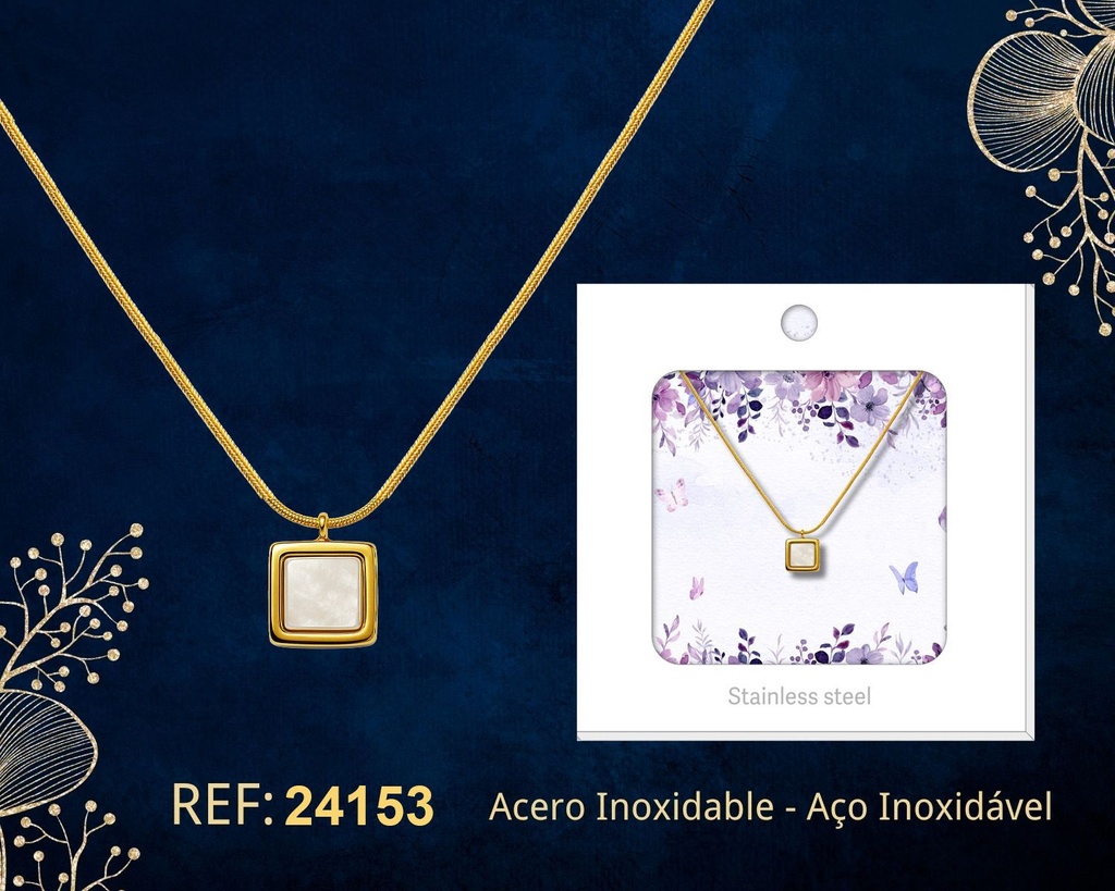 Collar de acero inoxidable con sobre - Joyería premium y colgantes elegantes