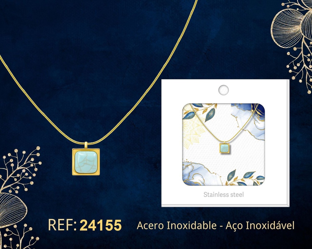 Collar de acero inoxidable con sobre - Joyería premium y colgantes elegantes