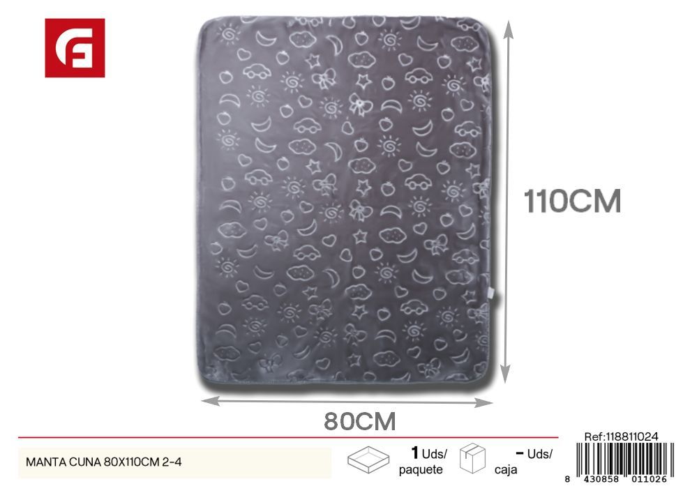  manta cuna 80x110cm 2-4 - Ropa de cama textil