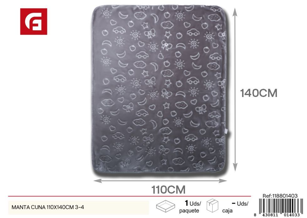  manta cuna 110x140cm 3-4 - Ropa de cama textil