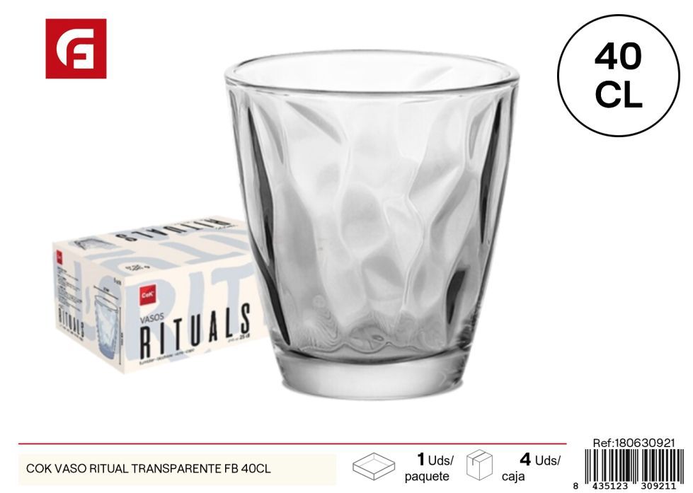 Vaso ritual transparente 40 cl - Vasos de vidrio y vajilla