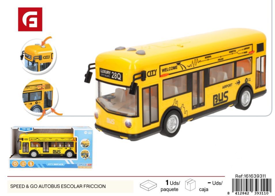 Autobús escolar de fricción Speed & Go - Juguetes de vehículos