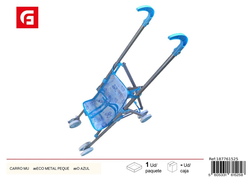 Carro de muñeco pequeño azul - Juguetes para bebés