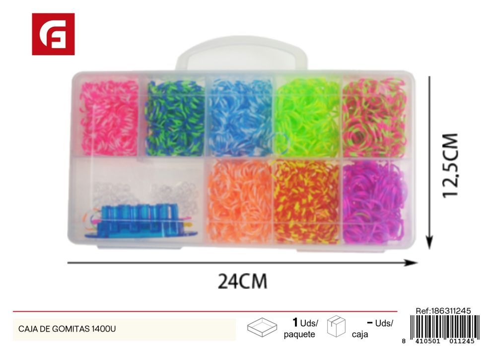Caja de gomitas 1400 unidades - Materiales para manualidades