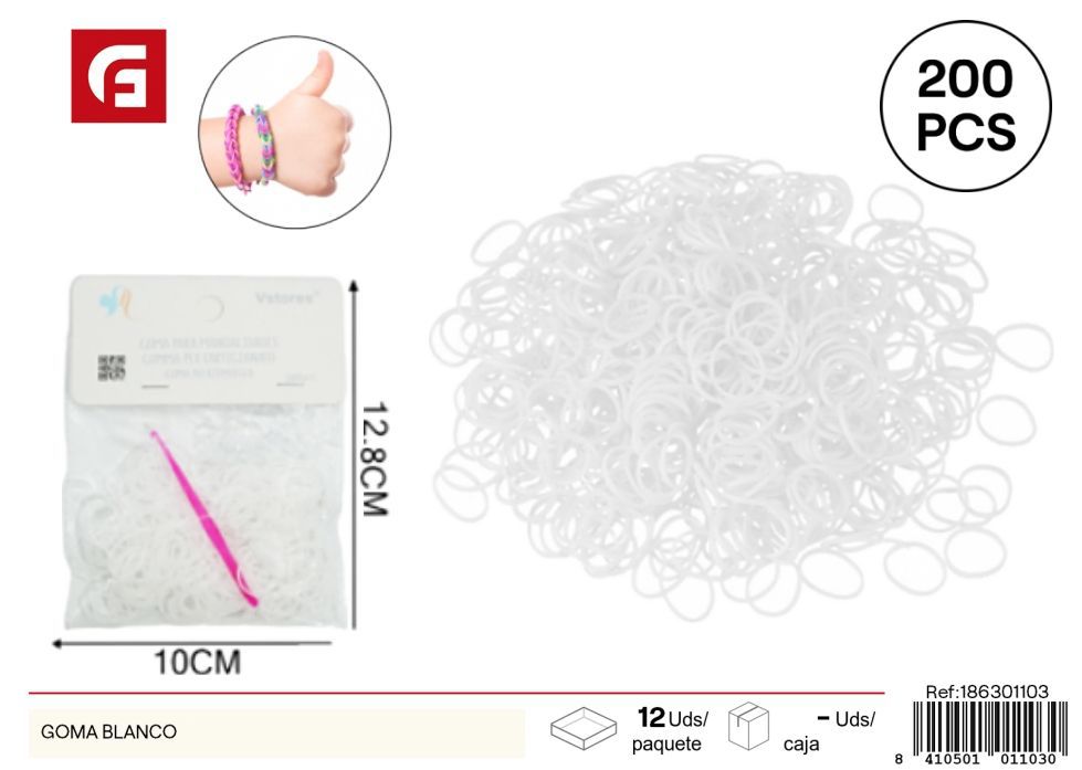 Goma blanca 200 piezas - Accesorios para manualidades