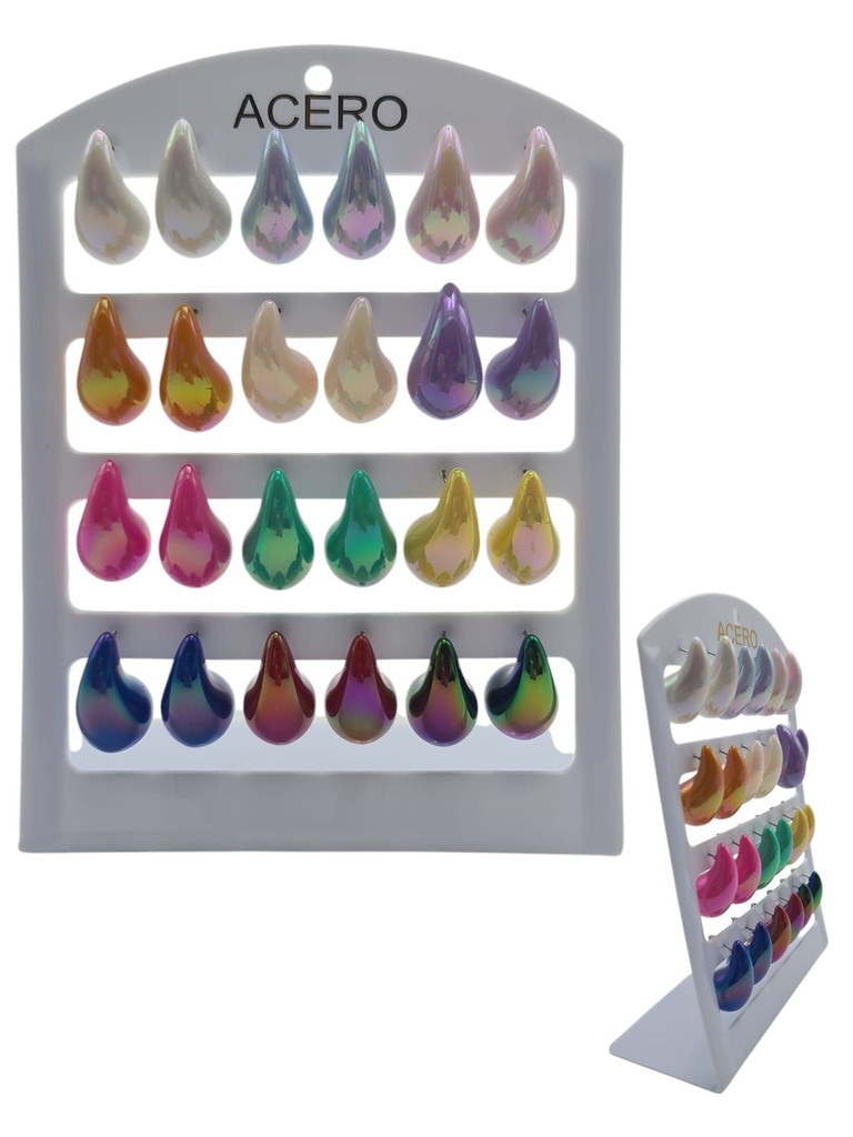 Pendientes gota 3cm 12/p RB - Bisutería y joyería