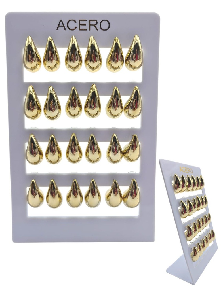 Pendientes 2.2cm de acero 12/p NS - Bisutería y joyería
