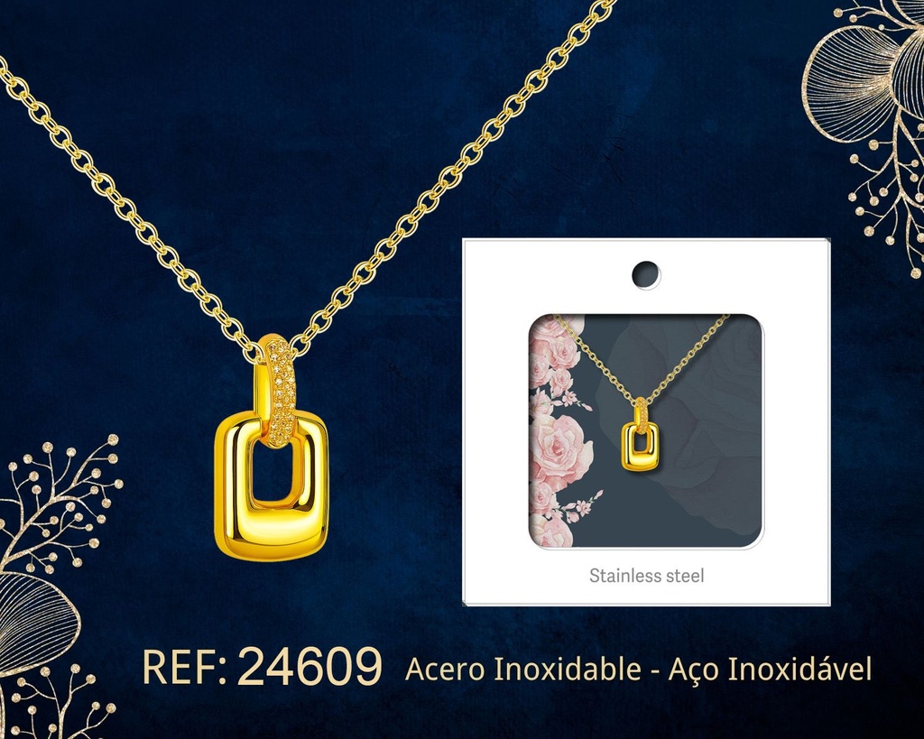 Colgante chapado en oro 14K con circonita - Joyería premium