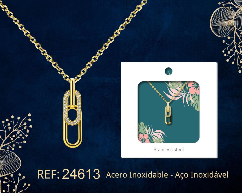 Colgante chapado en oro 14K con circonita - Joyería premium