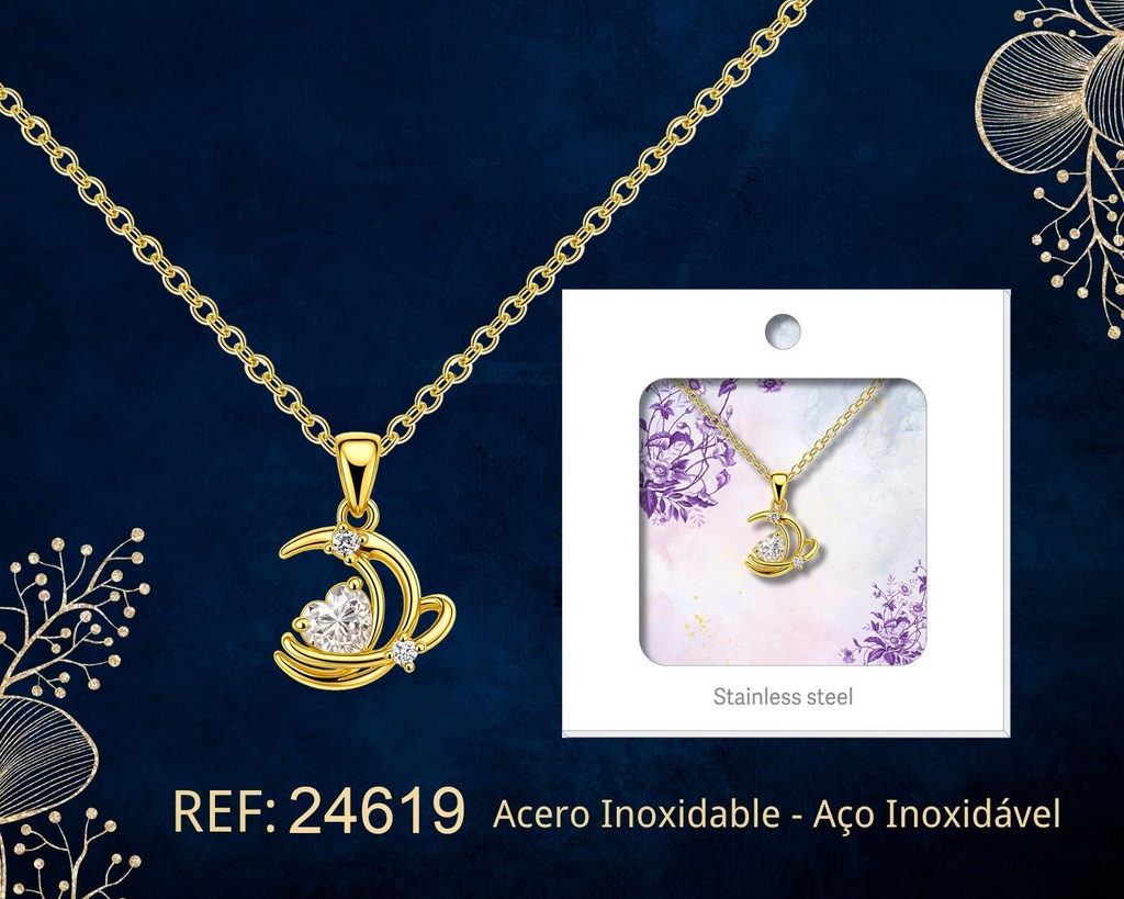 Colgante chapado en oro de 14K con circonita - Joyería premium de alta calidad