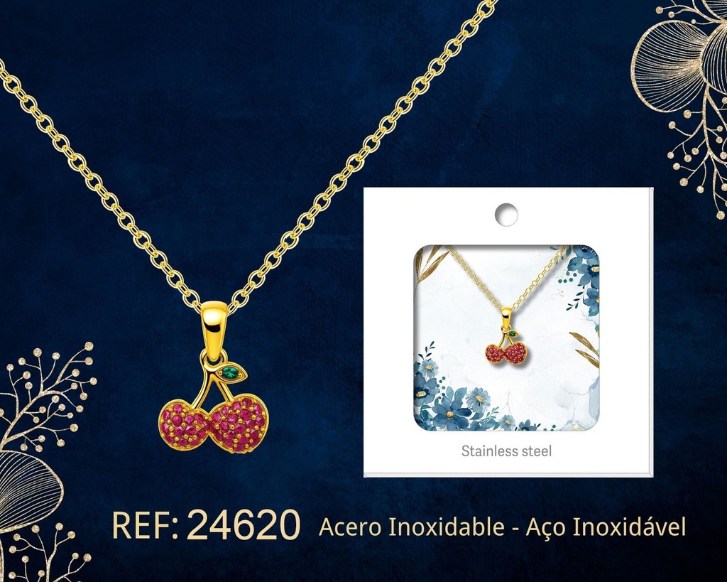 Colgante chapado en oro de 14K con circonita - Joyería premium de alta calidad