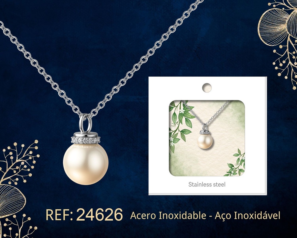 Colgante chapado en oro de 14K con circonita - Joyería premium de alta calidad