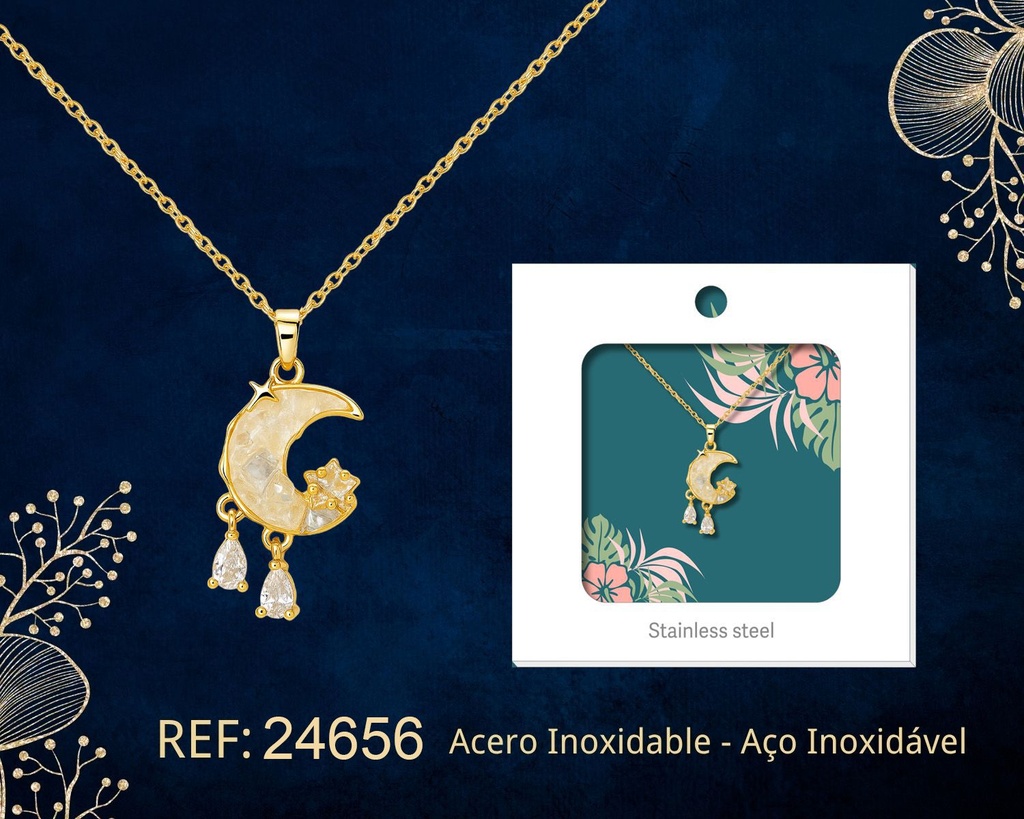 Colgante chapado en oro de 14K con circonita - Joyería premium de alta calidad