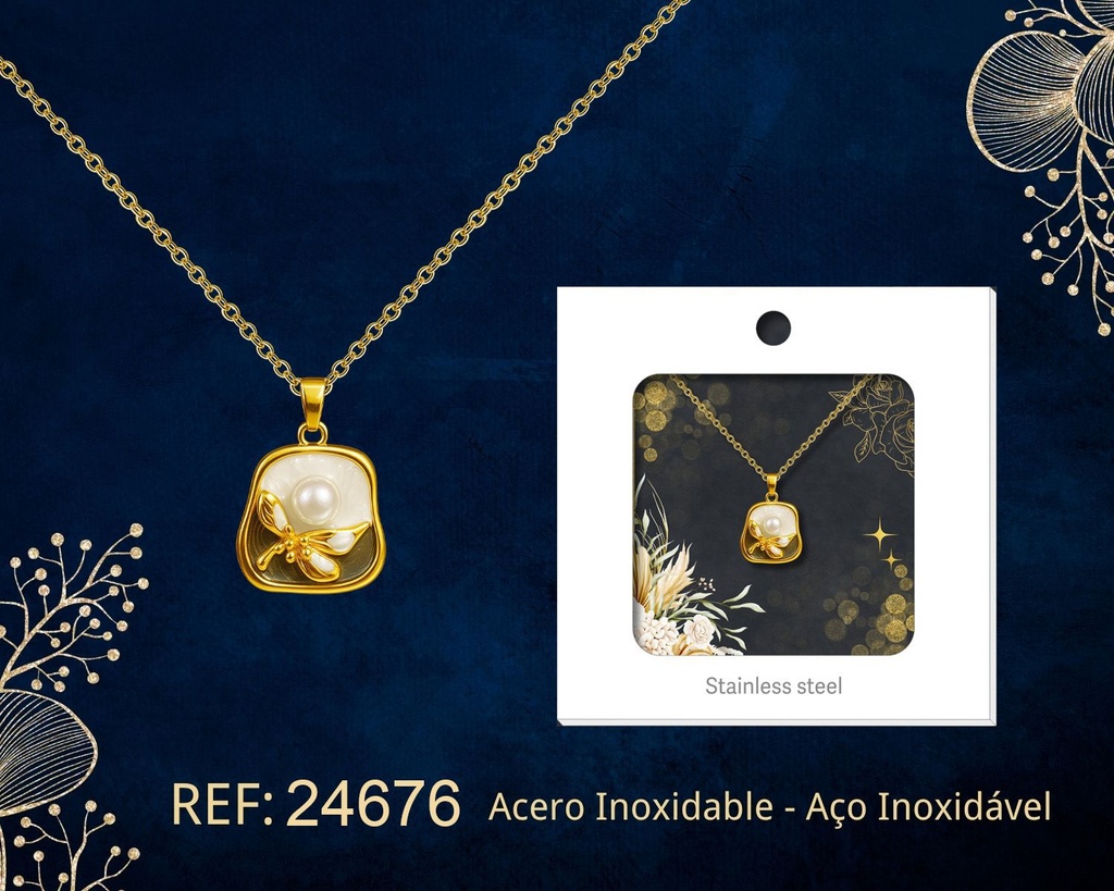 Colgante chapado en oro de 14K con circonita - Joyería premium de alta calidad
