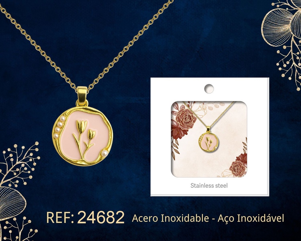 Colgante chapado en oro de 14K con circonita - Joyería premium de alta calidad