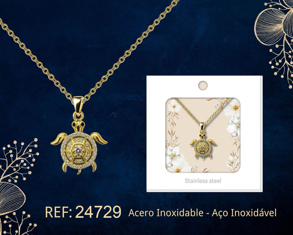 Colgante chapado en oro de 14K con circonita - Joyería premium de alta calidad