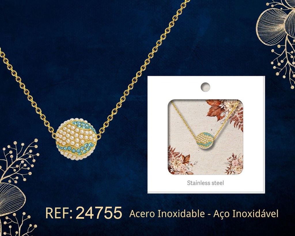 Colgante chapado en oro de 14K con circonita - Joyería premium de alta calidad