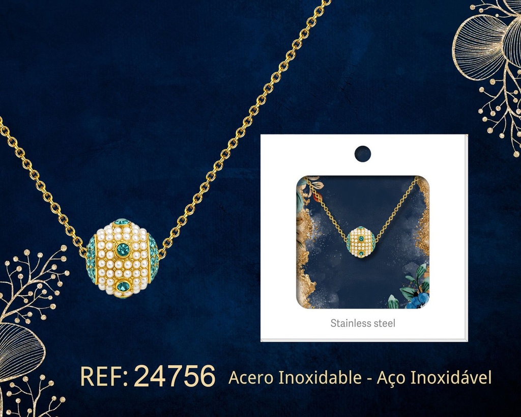 Colgante chapado en oro de 14K con circonita - Joyería premium de alta calidad