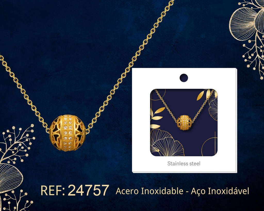 Colgante chapado en oro de 14K con circonita - Joyería premium de alta calidad