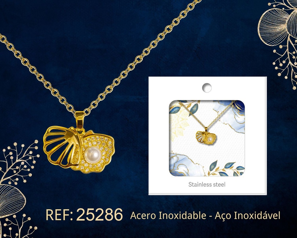 Colgante chapado en oro de 14K con circonita - Joyería premium de alta calidad