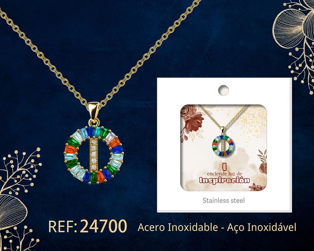 Colgante letra I chapado en oro de 14K con circonita - Joyería personalizable en oro