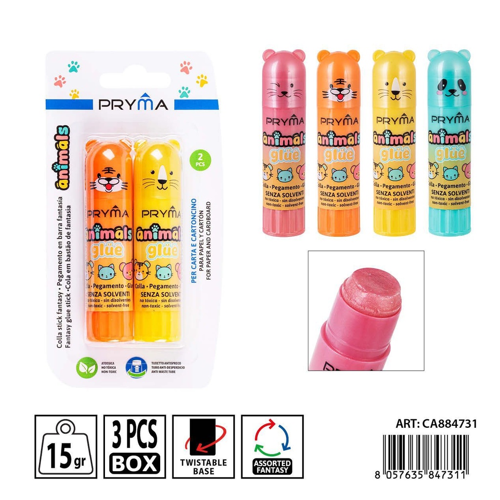 Pegamento en barra color metalizado 15g 2 piezas - Utensilios de pegado escolar