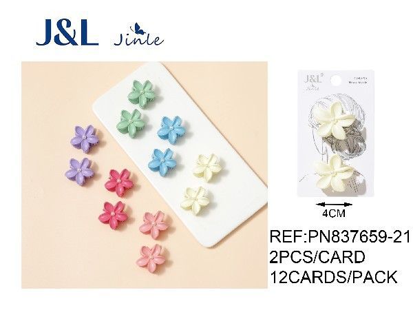 Pack de 2 pinzas flor 4cm 12 piezas - Accesorios para el cabello