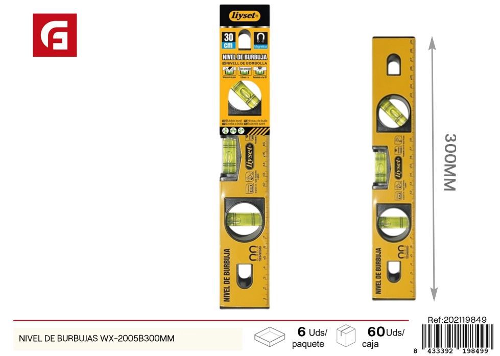 Nivel de burbujas WX-2005B 300 mm - Herramientas de ferretería y herramientas de medición