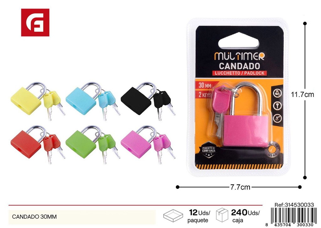 Candado 30 mm - Ferretería y accesorios
