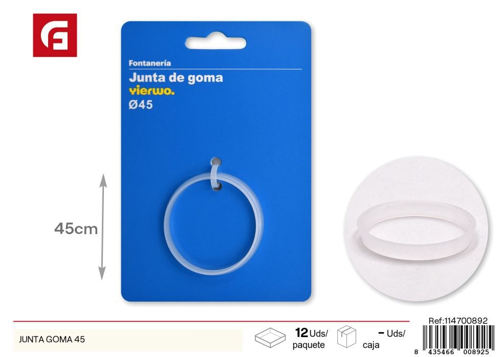 Junta de goma 45 mm - Accesorios de fontanería y ferretería