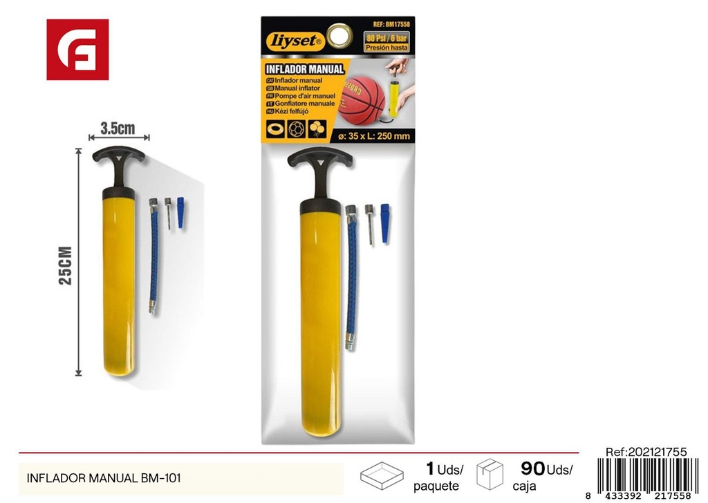 Inflador manual BM-101 - Accesorios de bicicleta
