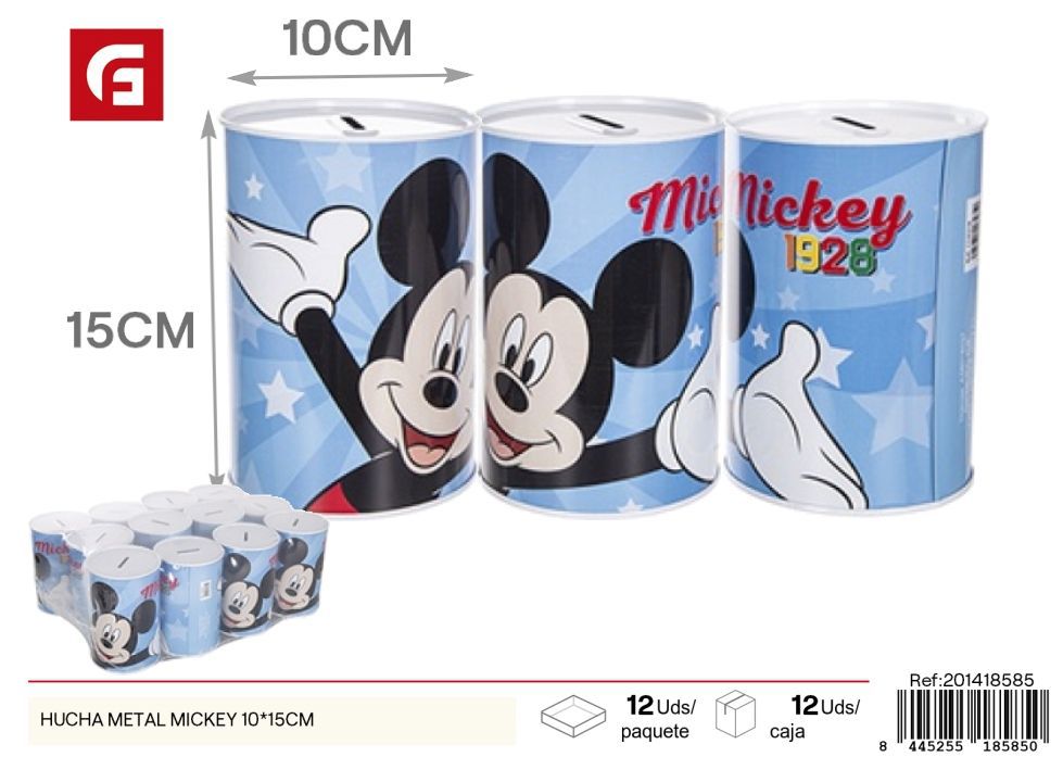 Hucha metálica Mickey 10*15 cm - Decoración y huchas