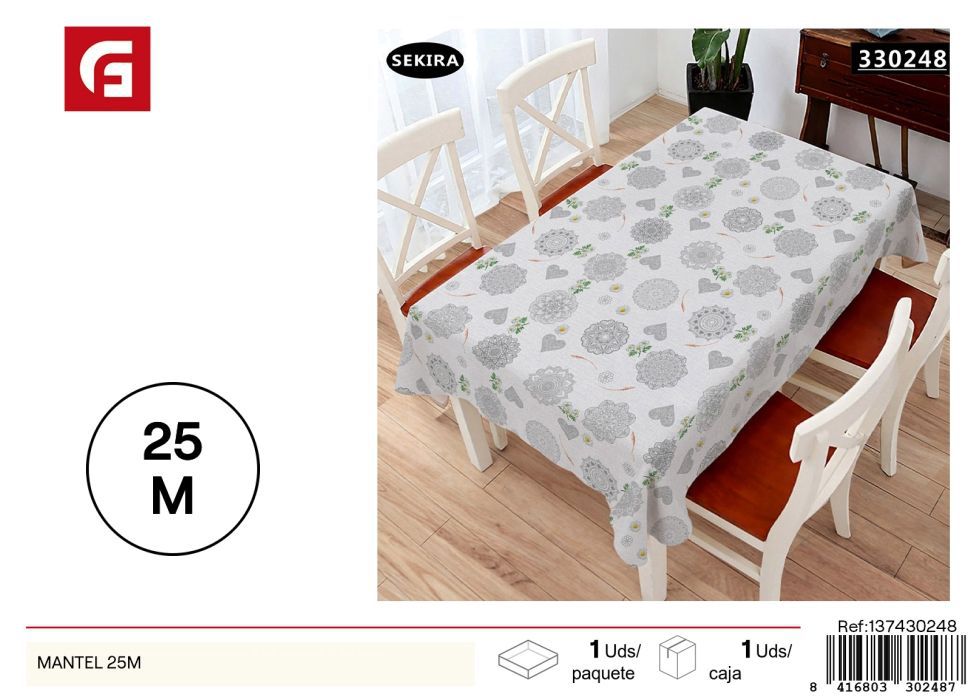 Mantel común de textura estampada 25m - Manteles para mesa y decoración