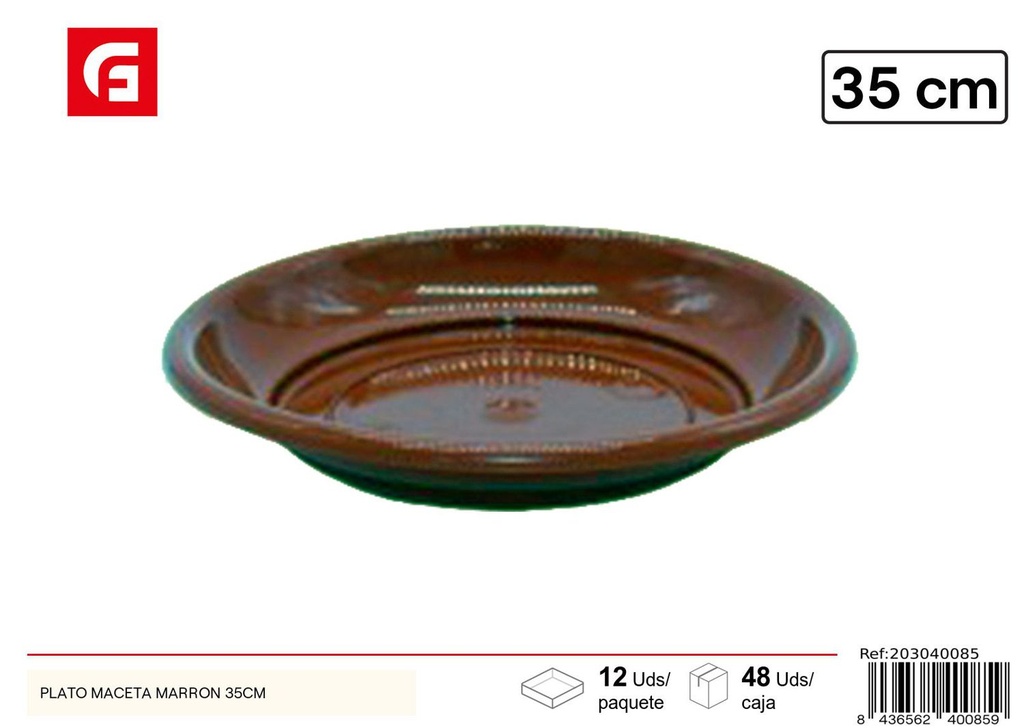 Plato para maceta marrón 35cm - Accesorios de jardín y plantar