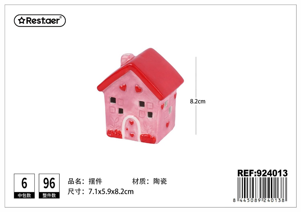 Jarrón de cerámica para San Valentín 7.1x5.9x8.2 cm - Decoraciones para el Día de San Valentín