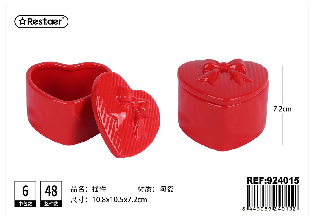 Joyería de cerámica para San Valentín 10.8x10.5x7.2 cm - Regalos de San Valentín